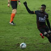 Oostende's Fashion Junior Sakala pictured in action during a soccer match between Zulte-Waregem and KV Oostende, Sunday 31 January 2021 (Photo by DAVID PINTENS/BELGA MAG/AFP via Getty Images)