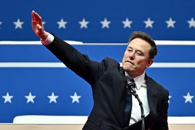 Tesla and SpaceX CEO Elon Musk's gesture at Donald Trump's inaugural parade was likened by many observers to a Nazi salute (Picture: Angela Weiss/ AFP)