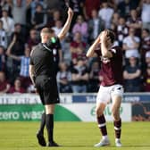 Hearts midfielder Peter Haring was shown a controversial red card against St Mirren. (Photo by Alan Harvey / SNS Group)