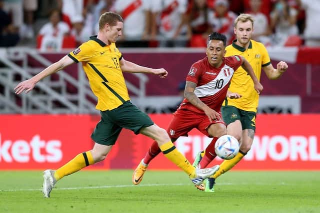 Hearts duo Kye Rowles and Nathaniel Atkinson helped Australia reach the World Cup in Qatar. (Photo by Mohamed Farag/Getty Images)