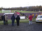 Lothian Thistle Hutchison Vale and St Mirren emerge onto the pitch for their Scottish Cup tie in November 2017. It was one of Tom Allison's proudest moments. Picture: Bruce White / SNS