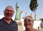 Trish Ewen with Donald Dinnie. The partner of the conductor who died in a fatal derailment has said her life has been "turned upside down" as a result of the crash. Picture: Trish Ewen/PA Wire