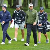 Bob MacIntyre and Bernd Wiesberger pictured with their caddies during the 2021 Made in HimmerLand event in Denmark. Picture: Andrew Redington/Getty Images.