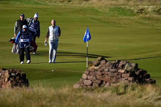 Craig Lee walks to the 11th green during the second round of the Aberdeen Standard Investments Scottish Open at The Renaissance Club. Picture: Ross Kinnaird/Getty Images