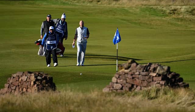 Craig Lee walks to the 11th green during the second round of the Aberdeen Standard Investments Scottish Open at The Renaissance Club. Picture: Ross Kinnaird/Getty Images