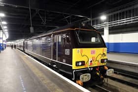 The royal train arrives at London Euston Station ready to carry the Duke and Duchess of Cambridge on a tour across the UK.