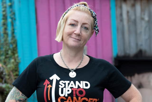 Lynne Morgan who is living with cancer has been chosen to help launch Stand Up To Cancer in Scotland.