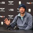 Scottie Scheffler speaks in a press conference ahead of his appearance in last year's Genesis Scottish Open at The Renaissance Club. Picture: Luke Walker/Getty Images.