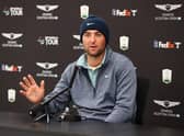 Scottie Scheffler speaks in a press conference ahead of his appearance in last year's Genesis Scottish Open at The Renaissance Club. Picture: Luke Walker/Getty Images.