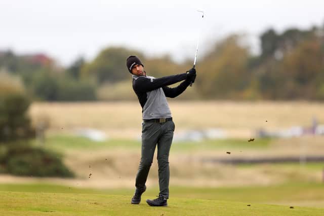 Aaron Rai plays a shot during the second round of the Scottish Championship presented by AXA at Fairmont St Andrews. Picture: Richard Heathcote/Getty Images