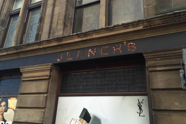 Remnants of the old 'Jenner's' (with a redundant apostrophe) on Rose Street.