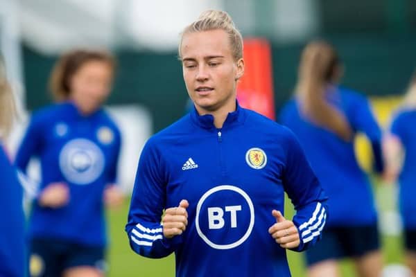 Rachel McLaughlan during a Scotland womens' national team training session at the Oriam, on September 14, 2021. (Photo by Ross Parker / SNS Group)