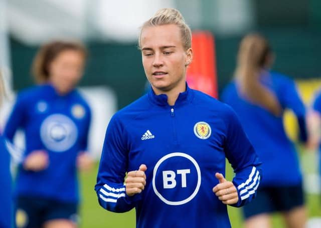 Rachel McLaughlan during a Scotland womens' national team training session at the Oriam, on September 14, 2021. (Photo by Ross Parker / SNS Group)