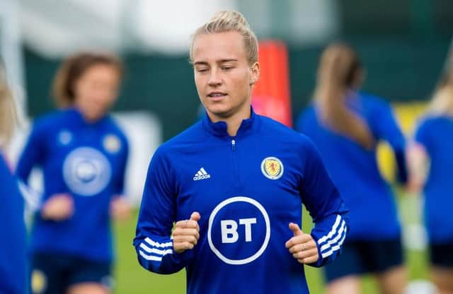 Rachel McLaughlan during a Scotland womens' national team training session at the Oriam, on September 14, 2021. (Photo by Ross Parker / SNS Group)