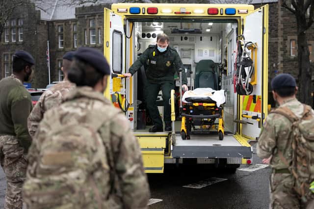 The Scottish government has asked the MoD for military assistance in a bid to ease the "unprecedented" pressure on the NHS. (Photo by Matthew Horwood/Getty Images)