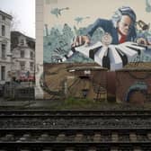 A mural depicting German composer Ludwig van Beethoven on a house in his native city of Bonn, Germany PIC:Ina Fassbender / AFP / Getty Images