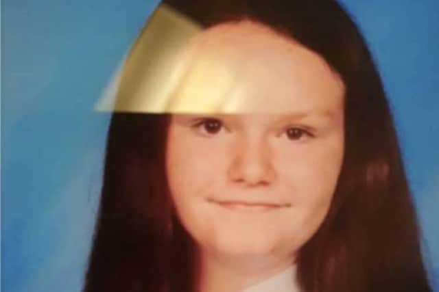 Amber McKinnon (13) was last seen at around 6:15pm yesterday in the Foxbar area of Paisley. Picture: contributed.