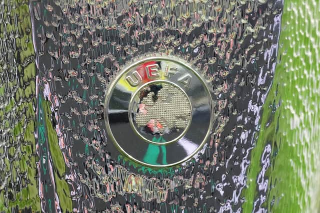 The UEFA Europa League trophy (Photo by MICHAEL SOHN/POOL/AFP via Getty Images)