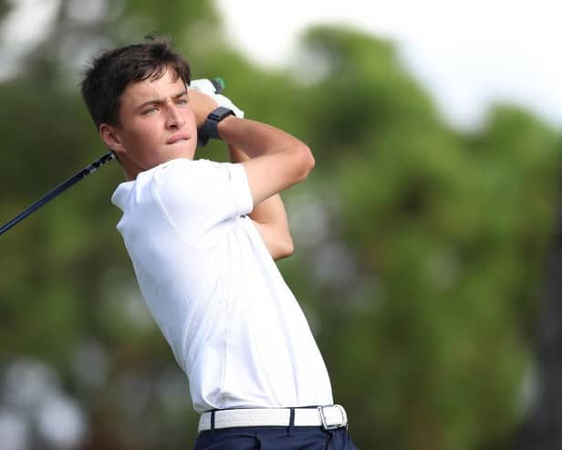 Oliver Mukherjee, pictured playing in the the Telegraph Junior Golf Championship at Quinta do Lago Golf Club in Portugal last November, finished as the top Scot in the Lytham Trophy. Picture: Luke Walker/Getty Images.