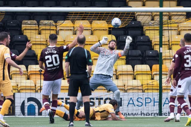 Craig Gordon kept Hearts in the game in the second half.  (Photo by Paul Devlin / SNS Group)