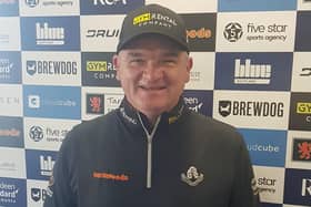 Paul Lawrie shows his delight after winning the Tartan Pro Tour Winter Series event at Montrose Links
