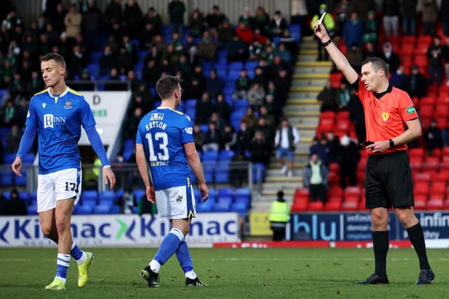 Craig Bryson was sent off for St Johnstone.
