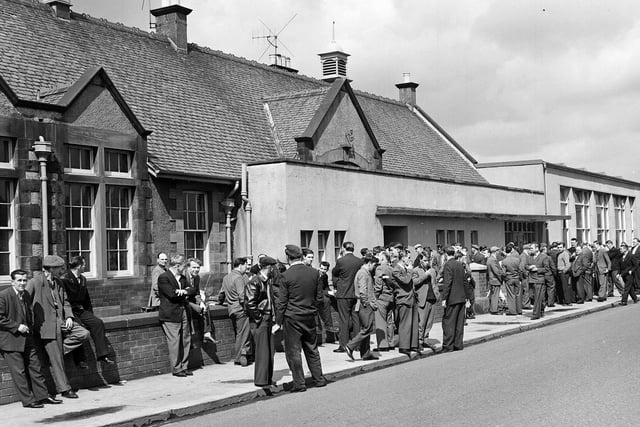 Strikers at Lady Victoria Colliery, in Newtongrange, in May 1963.