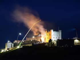 The set is put on fire as part of filming for the new Indiana Jones 5 movie starring Harrison Ford overnight.