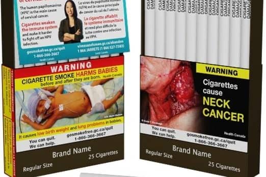 Canada will be the first country to print warnings on individual cigarettes.