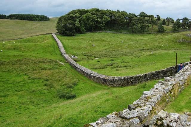 Hadrian's Wall once rose to height of 11 feet in places, but is now just a fraction of its former size.