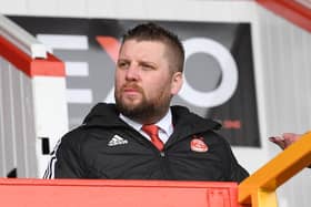 Aberdeen chief executive Alan Burrows during a cinch Premiership match between Aberdeen and Kilmarnock.