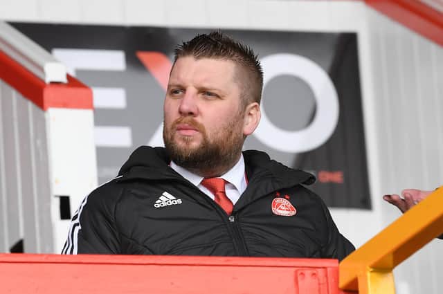 Aberdeen chief executive Alan Burrows during a cinch Premiership match between Aberdeen and Kilmarnock.