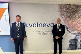 Greig Rooney, Managing Director at Valneva Scotland Ltd, and Scottish Government Health and Social Care Secretary Neil Gray