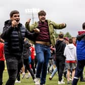 Aberdeen fans invade the pitch after Jack MacKenzie's late winner clinched a 2-1 victory at Livingston  (Photo by Alan Harvey / SNS Group)