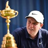 Bob MacIntyre gazes at the Ryder Cup trophy during the pro-am prior to the BMW International Open at Golfclub Munchen Eichenried in June 21. Picture: Stuart Franklin/Getty Images.