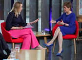 Nicola Sturgeon (right) told Laura Kuenssberg: ‘I detest the Tories and everything they stand for’ (Picture: Russell Cheyne/WPA Pool/Getty Images)