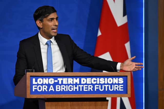 Prime Minister Rishi Sunak delivers his speech on the plans to revise Britain's net-zero commitments (Picture: Justin Tallis/PA Wire)