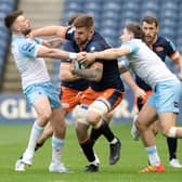 Edinburgh's Luke Crosbie during a United Rugby Championship match between Edinburgh Rugby and Glasgow Warriors for the 1872 Cup at BT Murrayfield, on May 21, 2022, in Edinburgh, Scotland.