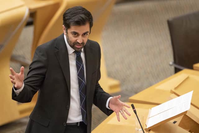 Humza Yousaf during a debate in the Scottish Parliament.