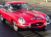 Kathleen Clark at the wheel of the Jaguar E-Type. Picture: Knockhill Racing Circuit