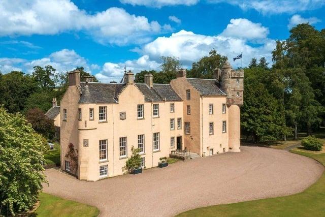 Set in 45 acres of ground near Auchtermuchty in Fife, Myres Castle dates back to the 16th century and has links with nearby Falkland Palace. It was built by John Scrymgeour, who refurbished both Falkland and Holyrood palaces for James V. It's now a modern home with five reception rooms, 10 bedrooms with bathrooms, and two kitchens. For a cool £3.5 million starting price you also get a cottage and gate lodge, outbuildings, a garden room, a walled gardem, a maze, a pond, a tennis court, and even a helicopter pad.