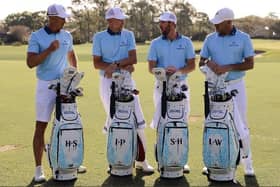 The Mavericks - Henrik Stenson, Ian Poulter, Sam Horsfield and Lee Westwood - have turned up in Mexico for the LIV Golf League season-opener in new team colours. Picture: LIv Golf GO