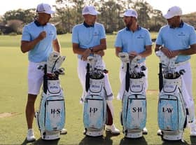 The Mavericks - Henrik Stenson, Ian Poulter, Sam Horsfield and Lee Westwood - have turned up in Mexico for the LIV Golf League season-opener in new team colours. Picture: LIv Golf GO