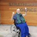Strathcarron Hospice in-patient Willie Thomson shares his delight in the wake of Scotland's Euro 2020 play-off win versus Serbia. Contributed.