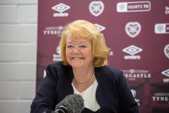 Ann Budge manages a rare smile in Tynecastle's reality show hell.