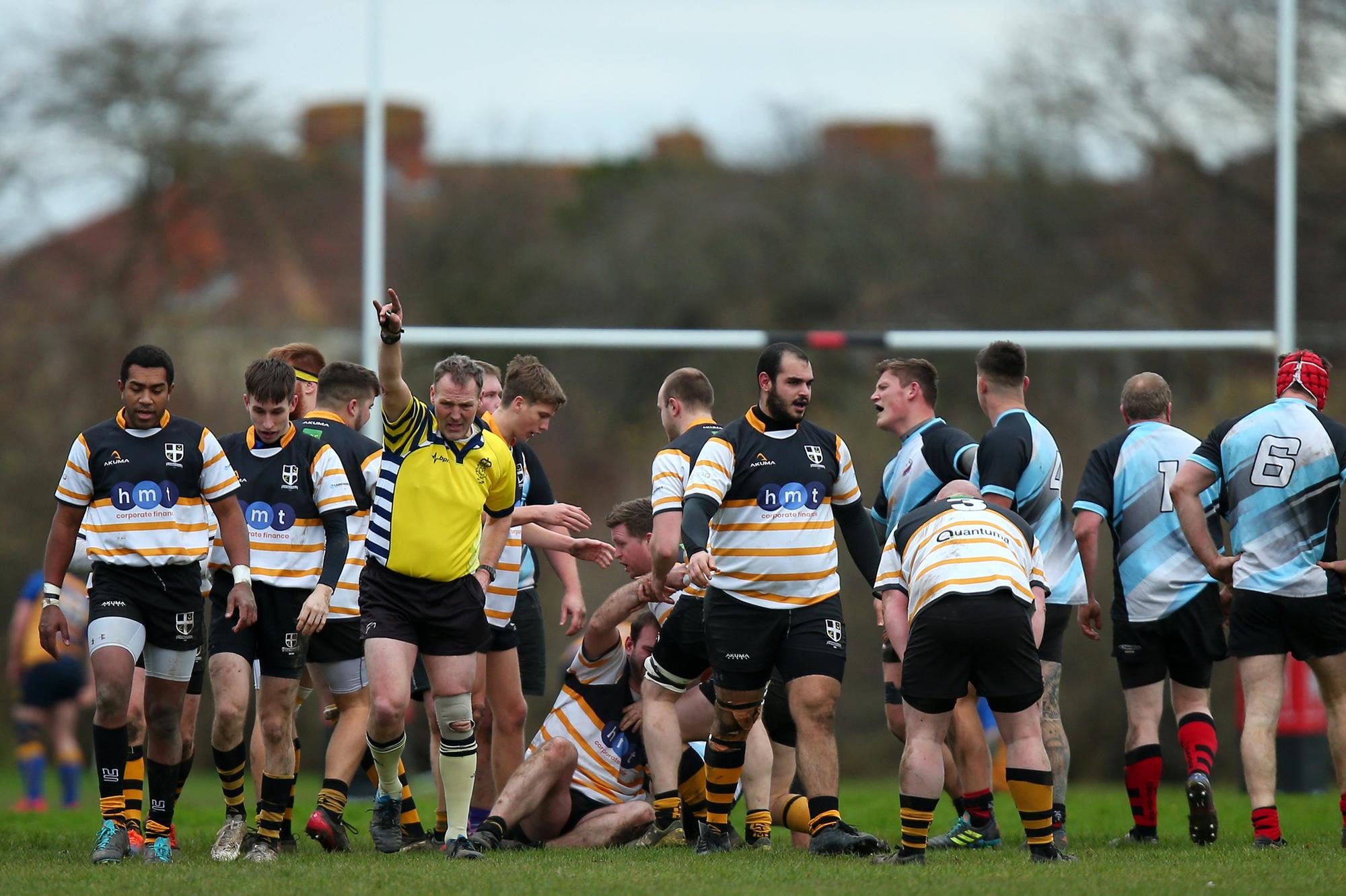 Portsmouth 2nds have just scored a first-half try Picture: Chris Moorhouse (jpns 290122-34)