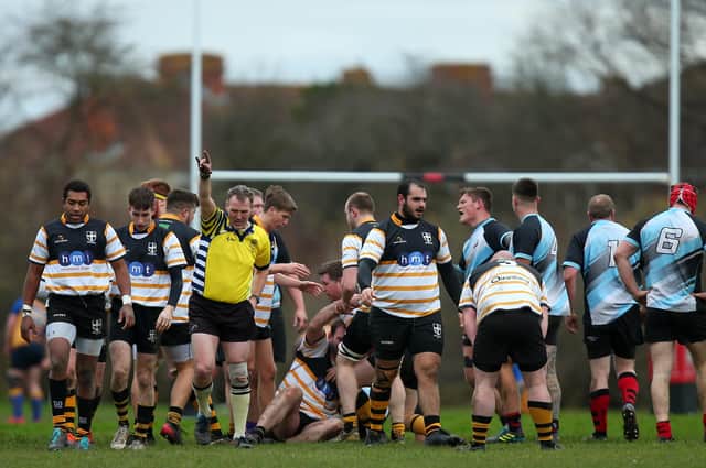 Portsmouth 2nds have just scored a first-half try Picture: Chris Moorhouse (jpns 290122-34)