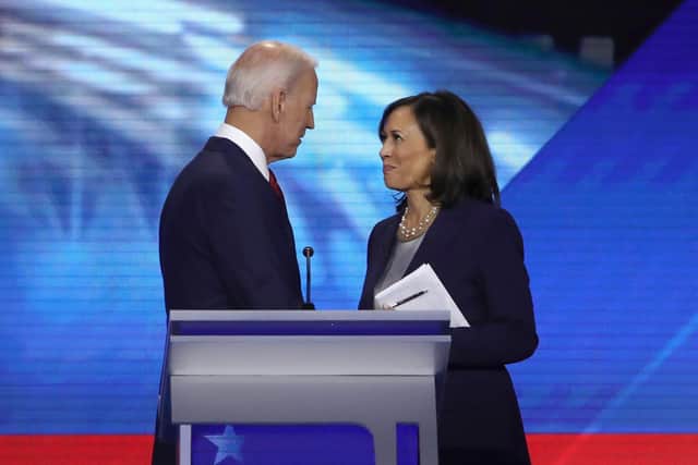 Presumptive Democratic presidential nominee former Vice President Joe Biden has announced Senator Kamala Harris as his Vice Presidential running mate in the 2020 election.  (Photo by Win McNamee/Getty Images)