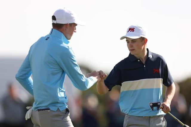 Nairn's Calum Scott, left, and Blairgowrie teenager Connor Graham pictured during last year's Walker Cup at St Andrews. Picture: The R&A
