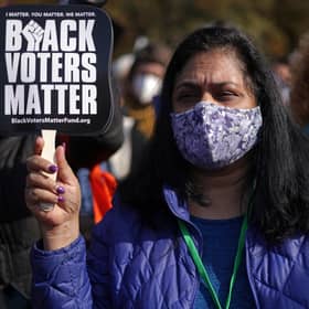 Activists take part in a voting rights protest outside the White House (Picture: Alex Wong/Getty Images)